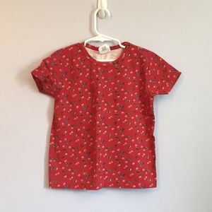 Girls old navy red flower detail top Sz 6-7